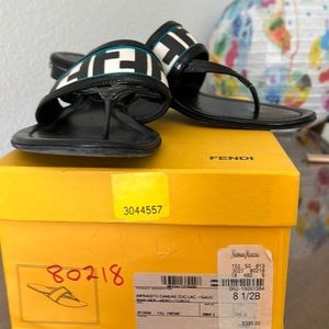 Fendi | B&W Geometric Sandal | sz 8 1/2